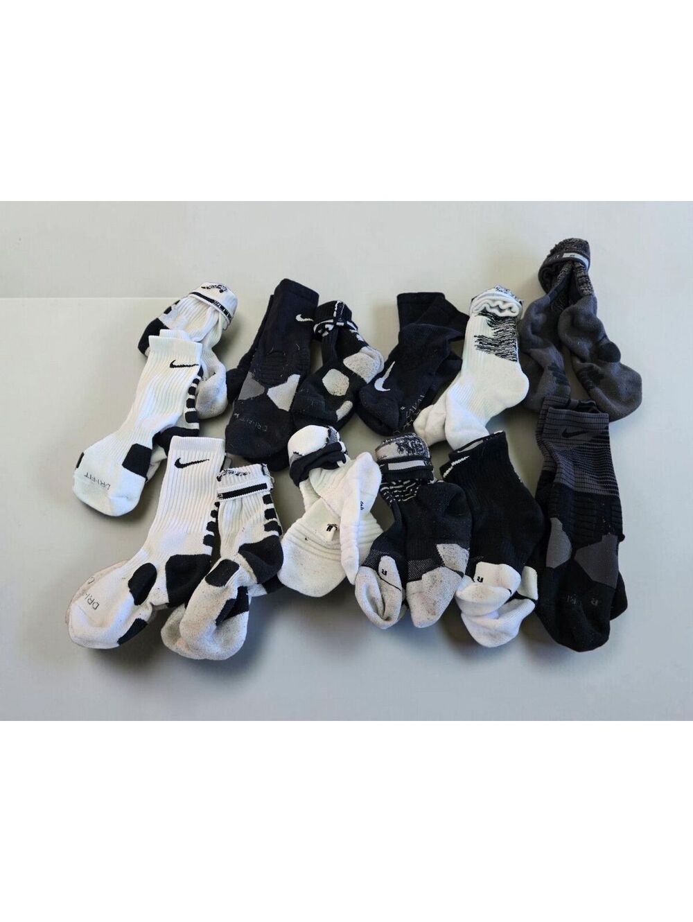 Nike Elite Dri-FIT Socks Lot of 12 Size Small Mixed Condition Basketball